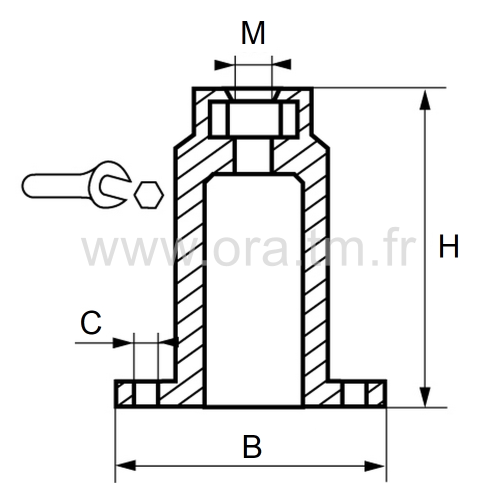 SBA - VERIN MONOBLOC - BASE A FIXER